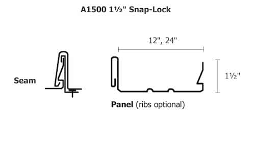 Englert A1500 standing seam panel drawing
