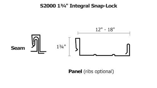 Englert S2000 metal panel profile drawing