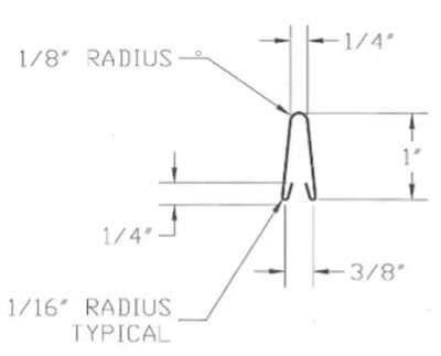 Dallas Metal Products 150 Batten panel drawing. Image courtesy of www.DallasMetalProducts.com.