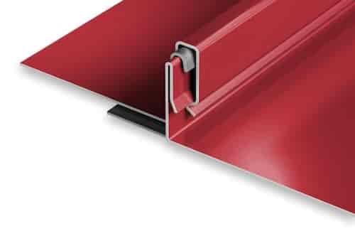 Snap-Clad standing seam metal roofing panel. Image courtesy of www.snap-clad.com. 