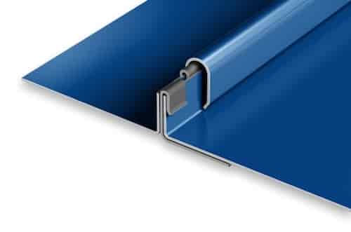 Snap-On standing seam metal roofing panel. Image courtesy of www.snap-clad.com. 