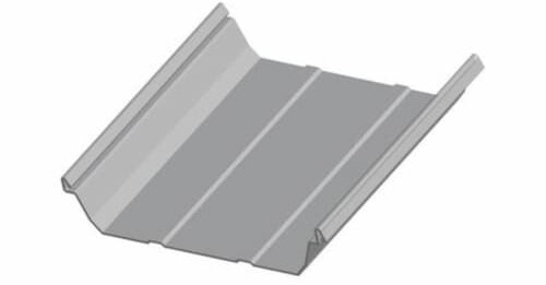 A&S Ultra-Dek 3-inch tall snaplock trapezoidal standing seam panel. UltraDek snaplock trapezoidal system for efficient industrial roof installation. Image courtesy of www.MBCI.com.