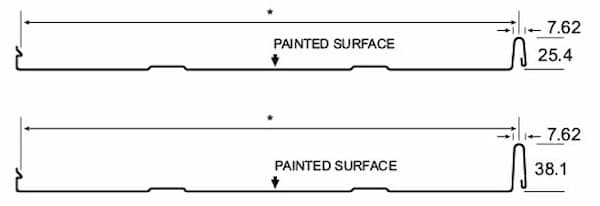 Agway Metals Inc SL snap-lock panel profile. Image courtesy of www.AgwayMetals.com.