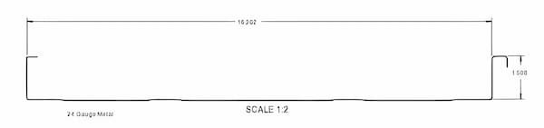 Technical profile of the Grande Standing Seam Panel showcasing the 1.5-inch vertical rib and mechanically locked seam designed for brutal Canadian winters; image courtesy of www.All-StarMetals.com.