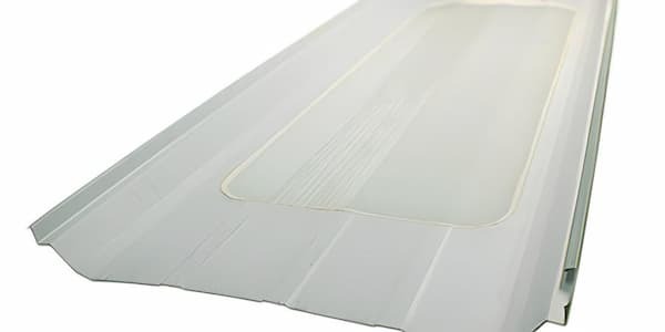 Profile view of the SSII Translucent panel made from fiberglass-reinforced acrylic resin for high-performance light transmission; image courtesy of www.AmericanBuildings.com.