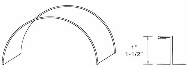 ASP MLC-100 curved mechanical lock metal panel A profile of the MLC-100 curved 1-inch mechanically locked panel for radius roofing applications. Image courtesy of www.aspmetals.com.