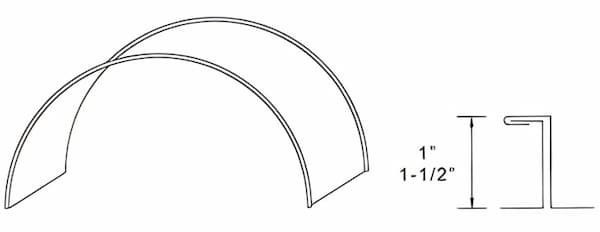 ASP MLC-150 curved mechanical lock standing seam View of the MLC-150 1.5-inch curved mechanical seam panel for radius commercial structures. Image courtesy of www.aspmetals.com.