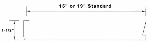 ASP SL-150 1.5-inch snap-lock standing seam panel Profile of the SL-150 panel featuring a 1-½ inch snap-lock seam and concealed clip attachment. Image courtesy of www.aspmetals.com.