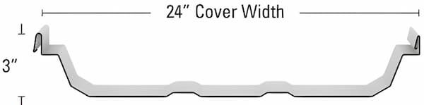 B&M Metals ML90 3-inch trapezoidal standing-seam panel profile; image courtesy of www.BMMetalRoofing.com. Technical profile of the B&M Metals ML90 panel engineered for elite low-slope performance on commercial and residential roofs; image courtesy of www.BMMetalRoofing.com.