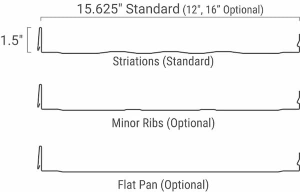 BRS Endura Seam panel profile. Image courtesy of www.BRSSupply.us.