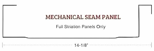 Technical profile of the Buckeye 2-Inch Mechanical Panel showcasing the tall vertical leg and field-crimped seam designed for superior commercial weather resistance; image courtesy of www.BuckeyeMetalRoofing.com.