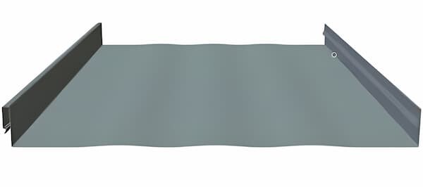 Technical profile of the Design Span HP panel illustrating the 1.75-inch seam height and snap interlock system; image courtesy of www.CaliforniaSteelRoofing.com.