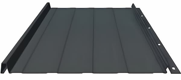 Profile view of the Skyline Roofing panel highlighting the 1-inch rib height and snaplock design for residential use; image courtesy of www.CaliforniaSteelRoofing.com.