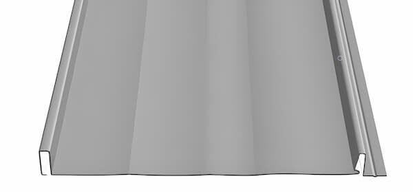 Close-up of the Striated Nailstrip panel showcasing the 1-inch rib height and concealed fastener system; image courtesy of www.CaliforniaSteelRoofing.com.