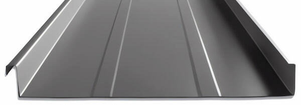 A detailed view of the Champion Metal MS-100 mechanical panel featuring a 1-inch vertical rib. Image courtesy of www.TaylorMetal.com.