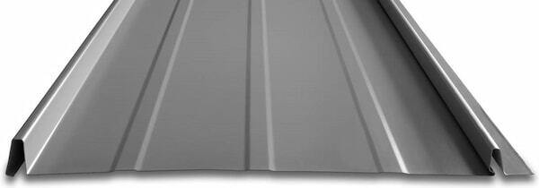 A profile of the Snap-Loc nailstrip panel showing the 1-inch seam height and concealed fasteners. Image courtesy of www.TaylorMetal.com.