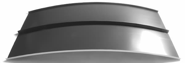 An architectural view of the pre-curved T-Panel specifically designed for radius and curved roofs. Image courtesy of www.TaylorMetal.com.