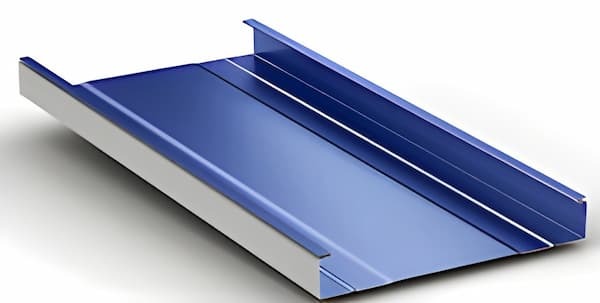 Technical profile of the 238T Seam Panel showcasing the 2-3/8-inch high symmetrical rib and batten cap designed for commercial and institutional durability; image courtesy of www.collins-mrc.com.