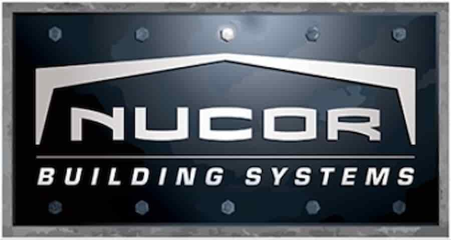 Nucor roofing logo. Image courtesy of www.NucorBuildingSystems.com.