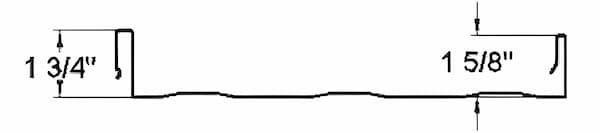 Profile view of CTMRS ShurLoc 175 1.75-inch tall architectural standing seam panel. Robust ShurLoc 175 1.75-inch snap-together profile with TDI Coastal Windstorm approval. Image courtesy of www.ctmrs.com.