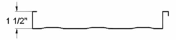 Profile view of CTMRS SpanLoc 150 1.5-inch tall mechanical standing seam panel. CTMRS SpanLoc 150 mechanical seam for hurricane-prone regions. Image courtesy of www.ctmrs.com.