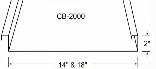 The CB-2000 is a structural 2-inch mechanically-locked seam engineered for long spans and demanding commercial environments. Courtesy of www.CustomBiltMetals.com.