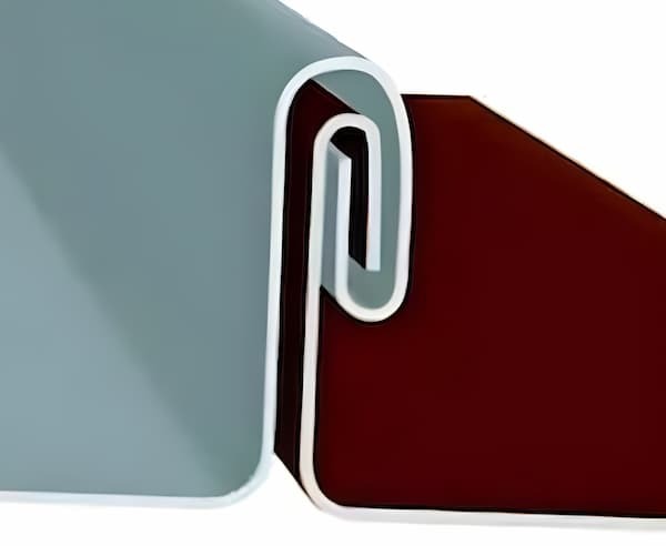 Dallas Metal Products DMP 1-inch Mechanical Seam low-slope metal roof and wall panel; image courtesy of www.DallasMetalProducts.com. Profile view of the DMP 1-inch Mechanical Seam panel designed for low-slope roofing, soffits, and high-performance wall applications; image courtesy of www.DallasMetalProducts.com.