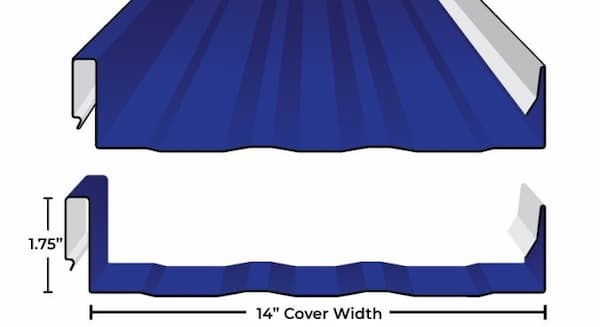 Profile view of the Delta Metals 1.75-inch Snaplock assembly highlighting the bold rib height for low labor cost installation; image courtesy of www.DeltaMetals.com.