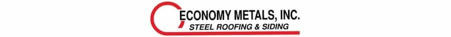Corporate logo for Economy Metals, Inc., a premier Missouri-based manufacturer and supplier of steel roofing, siding, and pole barn materials; image courtesy of www.EconomyMetals.com.