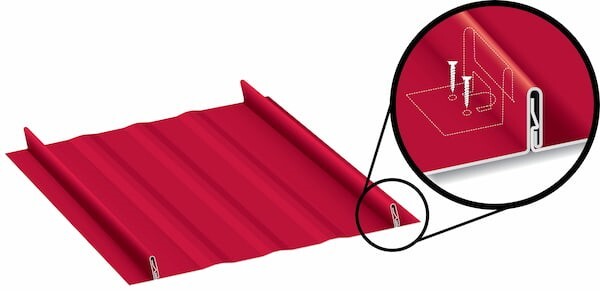 Profile view of the 1-inch Everlast Metals ASL-100 snaplock standing seam panel. Technical profile of the Everlast Metals ASL-100 architectural snap seam. Image courtesy of www.EverlastMetals.com.