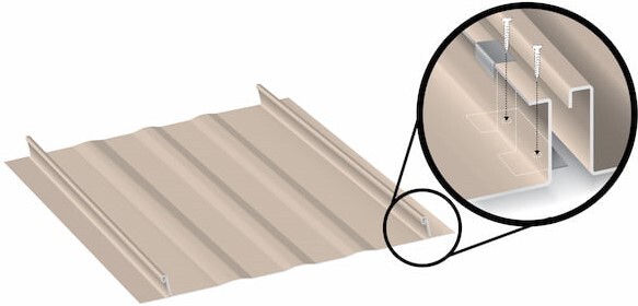 Technical profile view of the 1.5-inch Everlast Metals DL-150 mechanical lock panel. Heavy-duty profile of the Everlast Metals DL-150 mechanical standing seam. Image courtesy of www.EverlastMetals.com.