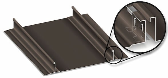 Structural 2-inch profile of the Everlast Metals DL-200 mechanical lock standing seam panel. Profile of the Everlast Metals DL-200 mechanical system. Image courtesy of www.EverlastMetals.com.