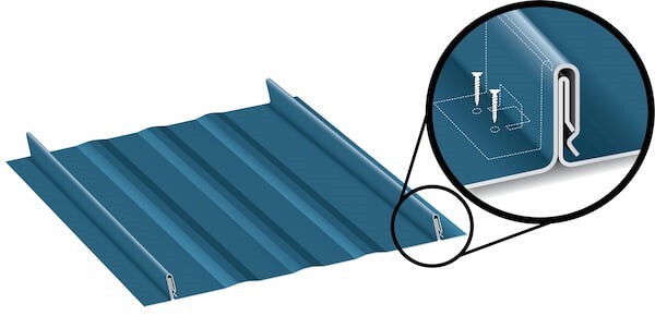 Profile view of the 1.75-inch Everlast Metals SSL-175 snap-lock standing seam panel. Performance profile of the Everlast Metals SSL-175 snap seam. Image courtesy of www.EverlastMetals.com.