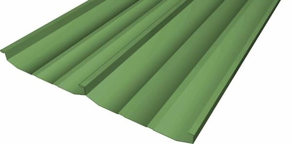 Flexospan FSS-18 structural standing seam roof panel with 2⅝-inch vertical rib and 18-inch coverage width for long-span roofing. Image courtesy of www.FlexoSpan.com. Flexospan FSS-18 structural standing seam roof panel with 2⅝-inch vertical rib and 18-inch coverage width for long-span roofing. Image courtesy of www.FlexoSpan.com.