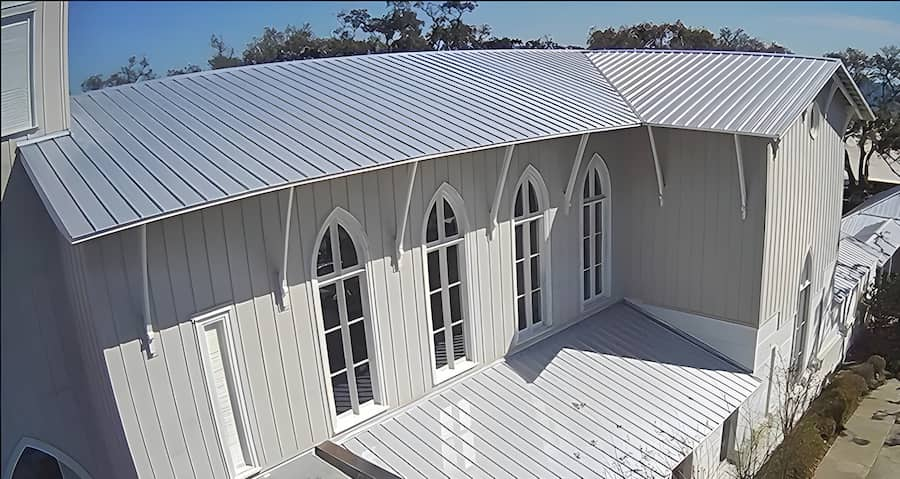 Goldin Metals standing seam roof system. Image courtesy of www.GoldinMetals.com.