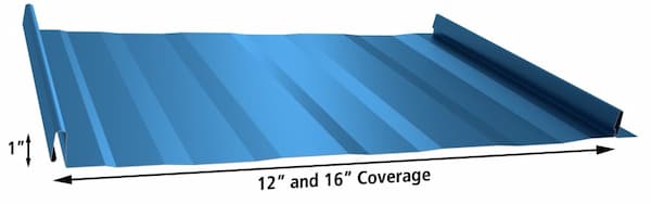 Gulf Coast Supply GulfLok nailstrip metal roofing panel profile with 1-inch seam. Image courtesy of www.GulfCoastSupply.com