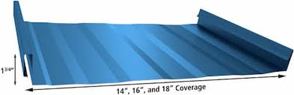 Profile view of Gulf Coast Supply GulfSeam snaplock standing-seam metal roof panel with 1.75-inch ribs. Image courtesy of www.GulfCoastSupply.com