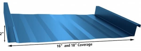 Profile view of Gulf Coast Supply MegaLoc 180-degree mechanically seamed roof panel with 2-inch seam. Image courtesy of www.GulfCoastSupply.com