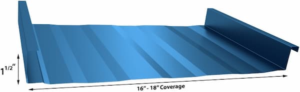 Profile view of Gulf Coast Supply VersaLoc 1.5-inch mechanically seamed metal roof panel. Image courtesy of www.GulfCoastSupply.com