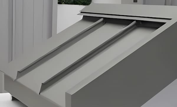 Hoogovens H32 standing seam panel for dome and concave roof shapes. Image courtesy of www.hgvbs.com.