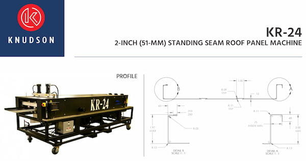 Knudson KR-24 mechanical lock standing seam roof panel with a robust 2-inch flange for industrial applications. Image courtesy of www.knudsonmfg.com.