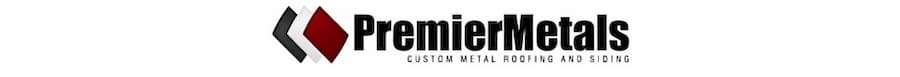 Official brand logo for Premiere Metals, an Ohio-based manufacturer specializing in residential and commercial standing seam metal roofing and siding. Courtesy of www.PremiereMetals.com.