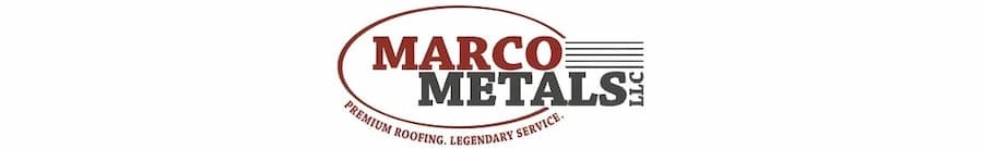 Corporate logo for Marco Metals, a premier family-owned manufacturer of metal roofing and post-frame building materials based in Harrisonburg, Virginia; image courtesy of www.MarcoMetals.com.