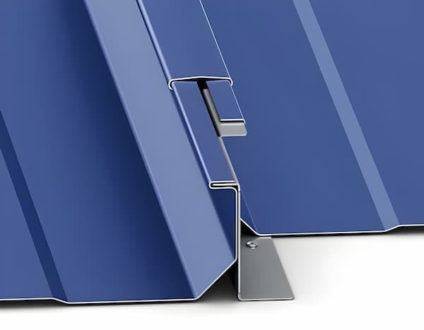 McElroy Metal Trap-Tee seam profile. Image courtesy of www.McElroyMetal.com. McElroy Metal Trap-Tee seam profile. Image courtesy of www.McElroyMetal.com.