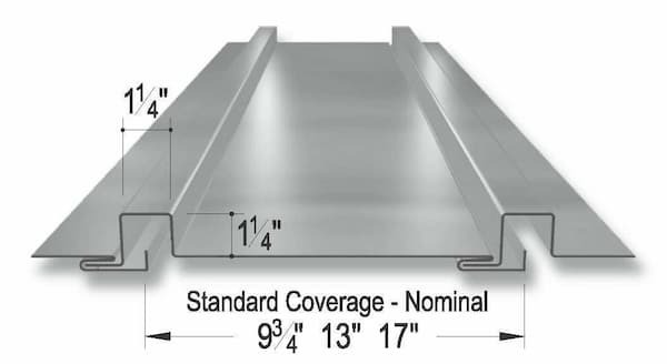 Merchant & Evans 114-R standing seam profile. Image courtesy of www.ZipRib.com.