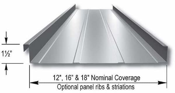 Merchant & Evans Zip-Lok standing seam profile. Image courtesy of www.ZipRib.com.