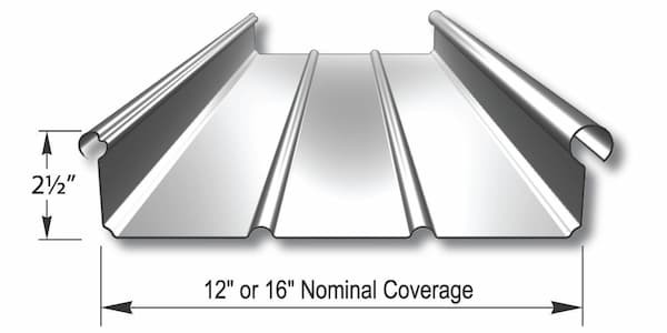 Merchant & Evans Zip-Rib standing seam profile. Image courtesy of www.ZipRib.com.