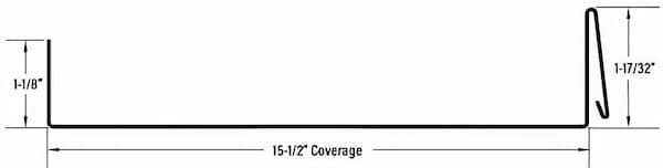 Technical profile of the 145SLAllSeam narrow-seam architectural panel featuring a slim 5/32-inch seam width; image courtesy of www.MetalAlliance.com.