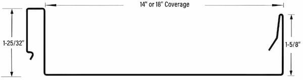 Technical profile of the 175SLAllSeam snap-lock panel featuring a 1.75-inch seam height and concealed fastening; image courtesy of www.MetalAlliance.com.