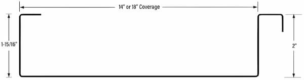 Technical profile of the 200MSAllSeam panel showcasing the 2-inch rib height designed for high-wind hurricane zones; image courtesy of www.MetalAlliance.com.